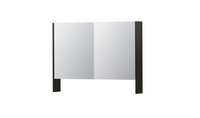 INK SPK3 spiegelkast met 2 dubbel gespiegelde deuren, open planchet, stopcontact en schakelaar 100 x 14 x 74 cm, intens eiken - thumbnail