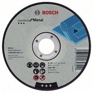 Bosch Accessoires Doorslijpschijf recht Standard for Metal A 60 T BF, 115 mm, 22,23 mm, 1,6 mm 1 stuks - 2608603163