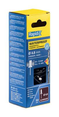 Rapid Waterdichte blindklinknagels Ø4,8 x 14 mm, 50 stuks + boor - 5000402 - 5000402
