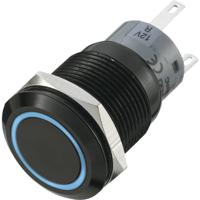 TRU COMPONENTS 702182 LAS1-AGQ-11E/B Vandalismebestendige druktoets 250 V/AC 5 A 1x uit/(aan) Moment Blauw (Ø x l) 22 mm x 37 mm IP67 1 stuk(s)