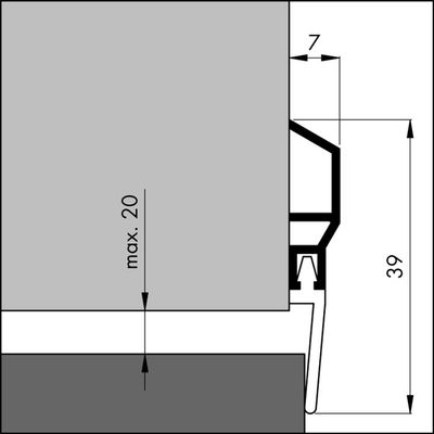 Dorpelstrip acryl.100cm ads ellen