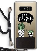 Hey you cactus: Samsung Galaxy Note 8 Transparant Hoesje met koord
