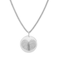 Gepersonaliseerde vingerafdruk duo hart ketting - Stainless steel - Zilver - 18 mm