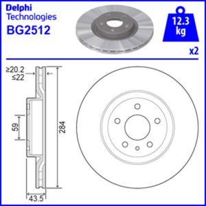 Delphi Diesel Remschijf BG2512