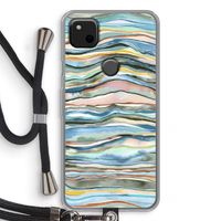 Watercolor Agate: Pixel 4a Transparant Hoesje met koord