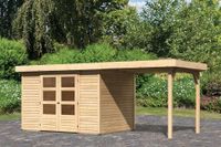 Woodfeeling | Tuinhuis Askola 4 met Overkapping 2,4 | Onbehandeld - thumbnail