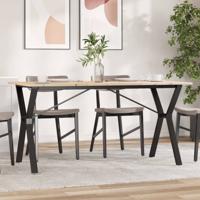 Eettafel Y-frame 140x80x75 cm massief grenenhout en gietijzer