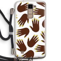 Hands dark: LG K10 (2016) Transparant Hoesje met koord