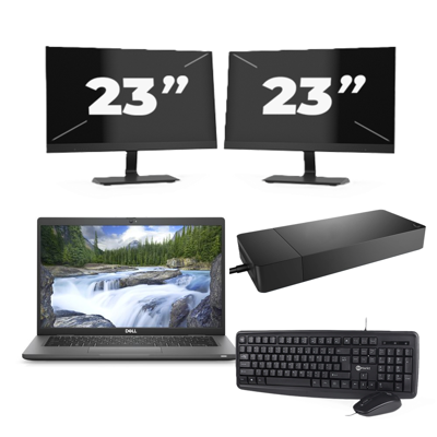 Dell Latitude 7330 - Intel Core i7-12e Generatie - 13 inch - 32GB RAM - 256GB SSD - Windows 11 Home + 2x 23 inch Monitor