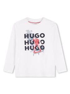 HUGO KIDS t-shirt en coton à logo imprimé - Blanc