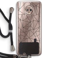 Geometrische lijnen zwart: Motorola Moto G6 Transparant Hoesje met koord