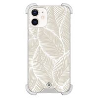 iPhone 12 mini shockproof hoesje - Palmy leaves beige