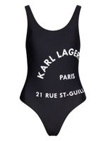 Karl Lagerfeld maillot de bain à logo imprimé - Noir