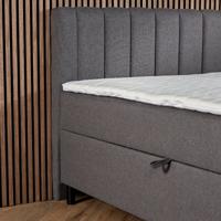 2-Persoons Boxspring met opbergruimte Billy - Grijs/ Antraciet 140x200 cm - Pocketvering - Inclusief Topper - Dekbed-Discounter.nl