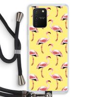 Flamingo's geel: Samsung Galaxy S10 Lite Transparant Hoesje met koord