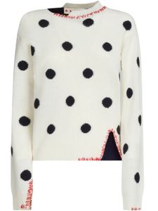 Marni pull à pois en intarsia - Blanc