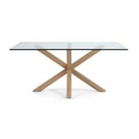 Kave Home Argo Eettafel - 160 x 90 cm - Glas / Eiken - thumbnail