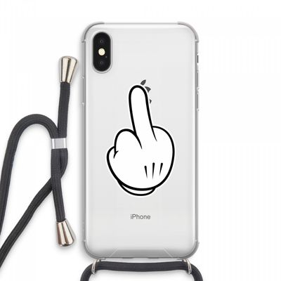 Middle finger white: iPhone XS Max Transparant Hoesje met koord