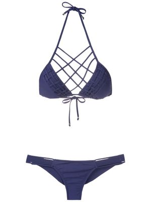 Amir Slama bikini à bretelles croisées - Bleu