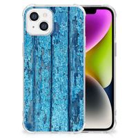 iPhone 14 Stevig Telefoonhoesje Wood Blue - thumbnail