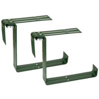 Balkonbeugel - 4x - voor railing t/m 14 cm - donker groen - bloem/plantenbakken ophang beugel