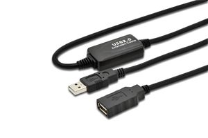 Digitus DA-73100-1 USB-kabel 10 m USB 2.0 USB A Zwart