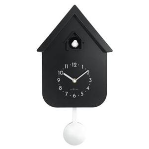 NeXtime - Wandklok 21,5x41,5x8,5 cm - Pendule - Zwart - Plastic -