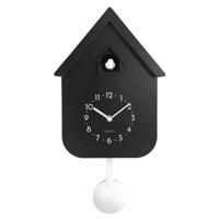 NeXtime - Wandklok 21,5x41,5x8,5 cm - Pendule - Zwart - Plastic -