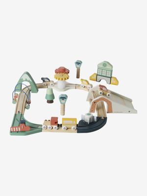 FSC® houten treinbaan met meerdere activiteiten hout