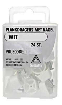 Plankdragers nagel wit 24st - Deltafix