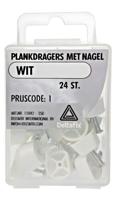 Plankdragers nagel wit 24st - Deltafix Plankdragers nagel wit 24st - Deltafix