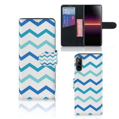 Sony Xperia L4 | Telefoon Hoesje | Zigzag Blauw