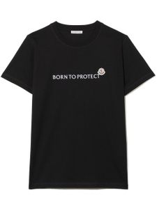 Moncler Enfant t-shirt à patch logo - Noir