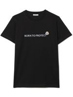 Moncler Enfant t-shirt à patch logo - Noir