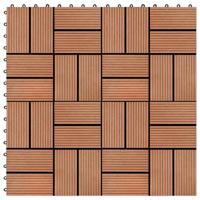 Terrastegels 30x30 cm 1 m HKC teakkleur 11 st