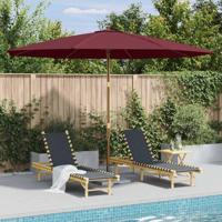 VidaXL Parasol met houten paal 350 cm bordeauxrood