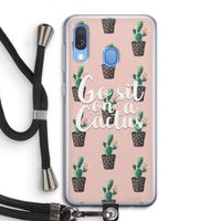 Cactus quote: Samsung Galaxy A40 Transparant Hoesje met koord