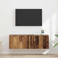 TV-wandkast 2 pcs Oud Hout 59,5 x 31 x 40 cm Bewerkt hout