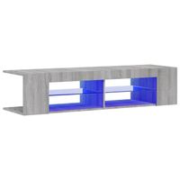The Living Store TV-meubel - LED-verlichting - Grijs sonoma eiken - 135 x 39 x 30 cm