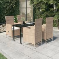 5-delige Tuinset met kussens beige