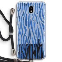 Blauwe nerven: Samsung Galaxy J5 (2017) Transparant Hoesje met koord
