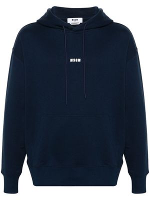 MSGM hoodie en coton à logo imprimé - Bleu