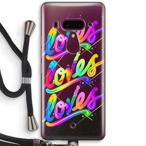 Loves: HTC U12+ Transparant Hoesje met koord