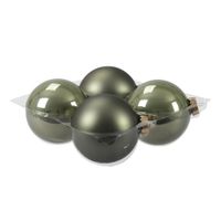 4x stuks glazen kerstballen graniet groen 10 cm mat/glans   -