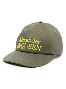 Alexander McQueen casquette en coton à logo brodé - Vert