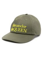 Alexander McQueen casquette en coton à logo brodé - Vert - thumbnail