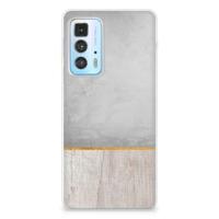 Motorola Edge 20 Pro | Bumper Hoesje | Wood Concrete Motorola Edge 20 Pro | Bumper Hoesje | Wood Concrete