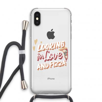 Pizza is the answer: iPhone XS Transparant Hoesje met koord