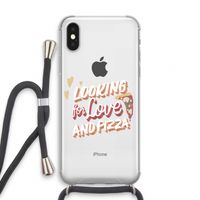 Pizza is the answer: iPhone XS Transparant Hoesje met koord