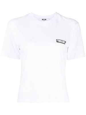 MSGM t-shirt à patch logo - Blanc